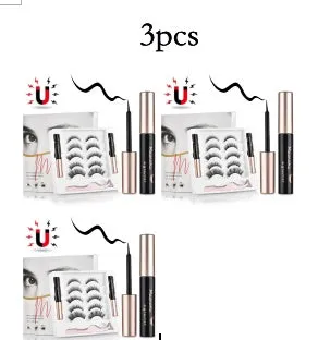 Magnetic false eyelashes set with 5 pairs of handcrafted imported fiber lashes and 2 mascara tubes in packaging