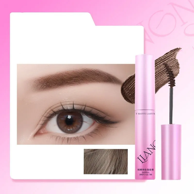 Velvet eyebrow cream in packaging showing four colour options: milk coffee, raw latte, coffee pink latte