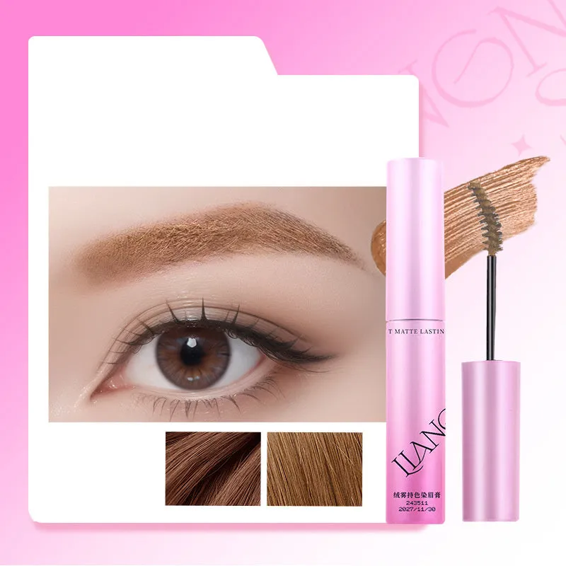 Velvet eyebrow cream in packaging showing four colour options: milk coffee, raw latte, coffee pink latte
