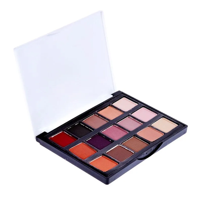 40-colour matte and glitter eyeshadow palette with a brush, showing earth tones and vibrant shades in one case