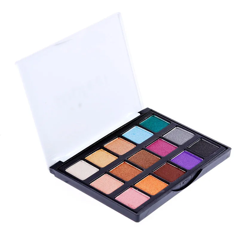 40-colour matte and glitter eyeshadow palette with a brush, showing earth tones and vibrant shades in one case