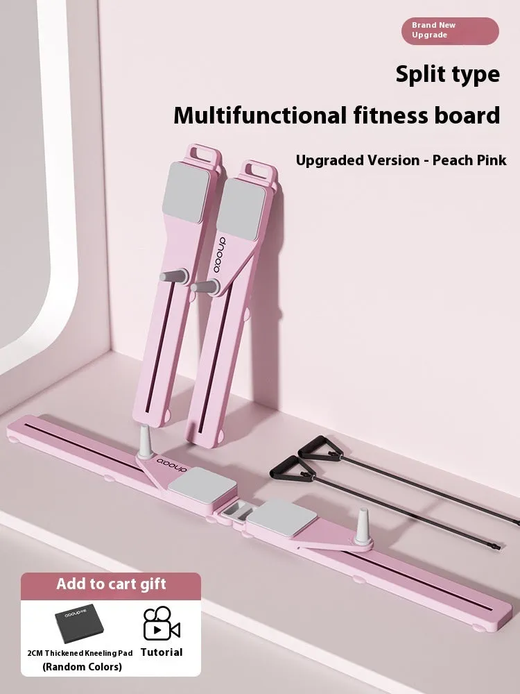Split Multifunctional Skiing Machine Trainer in purple, showing 85cm long PP board for home exercises.