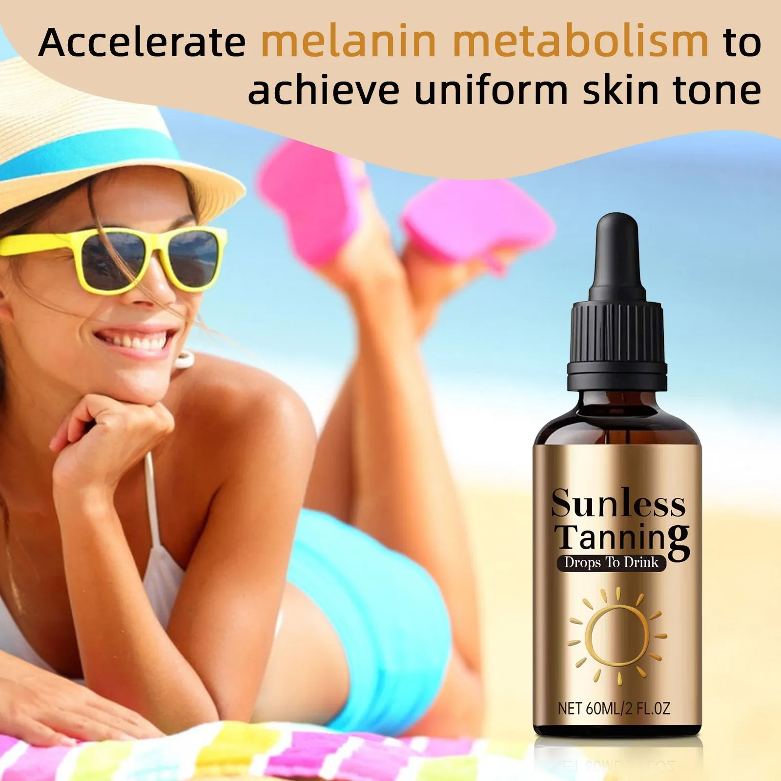Black 60ml bottle of unisex oral drops for outdoor and family use