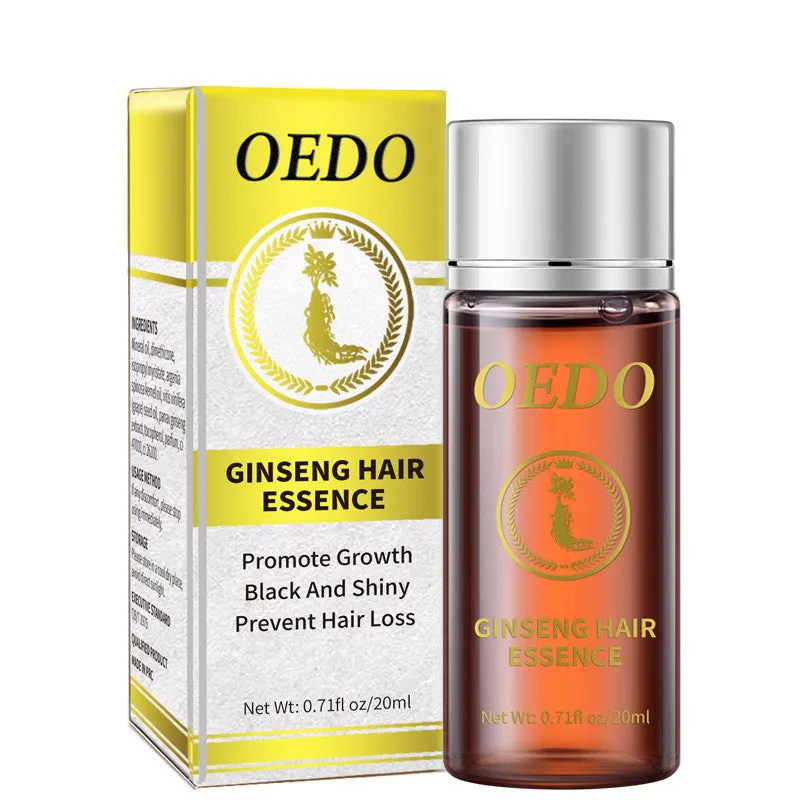 Women's hair care essential oil 20ml moisturising in colour box packaging with ingredients list