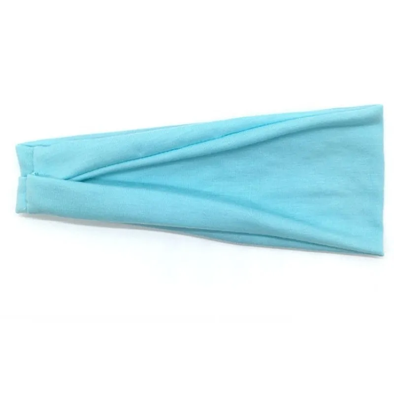 Cotton stretch striped running headband in black with 44cm circumference for sports and fitness