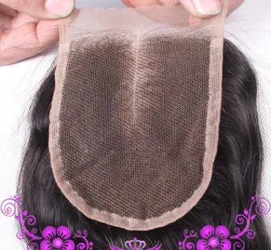 Straight human hair curtain weft with closure wig accessory, real hair block, multiple size options