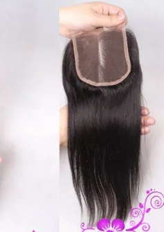 Straight human hair curtain weft with closure wig accessory, real hair block, multiple size options