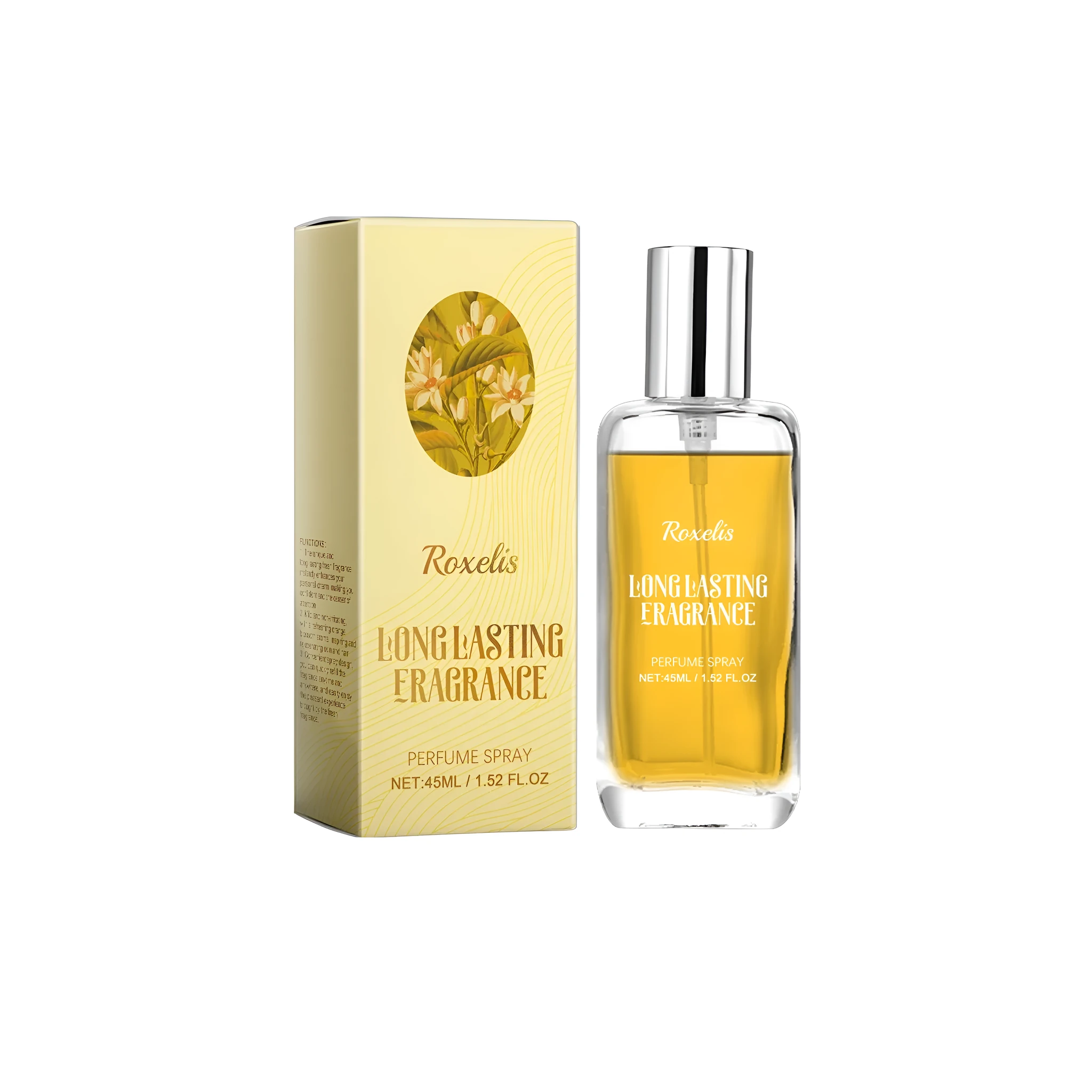 45ml perfume spray bottle with natural essential oils 4.4x2.6x12cm size