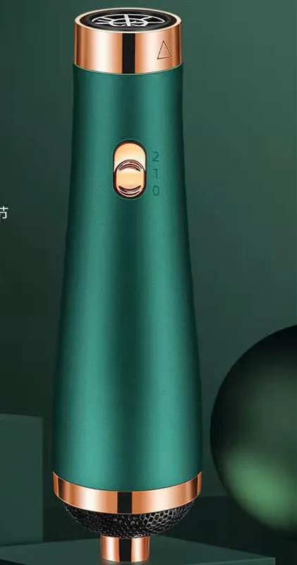 Three-in-one hair dryer in green with foldable handle and multiple speed settings