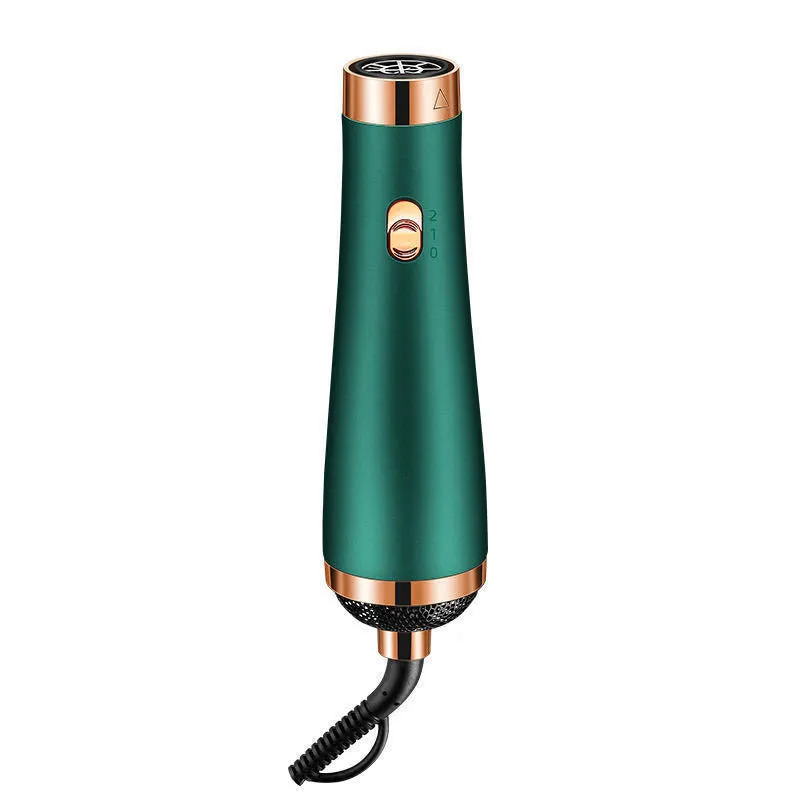 Three-in-one hair dryer in green with foldable handle and multiple speed settings