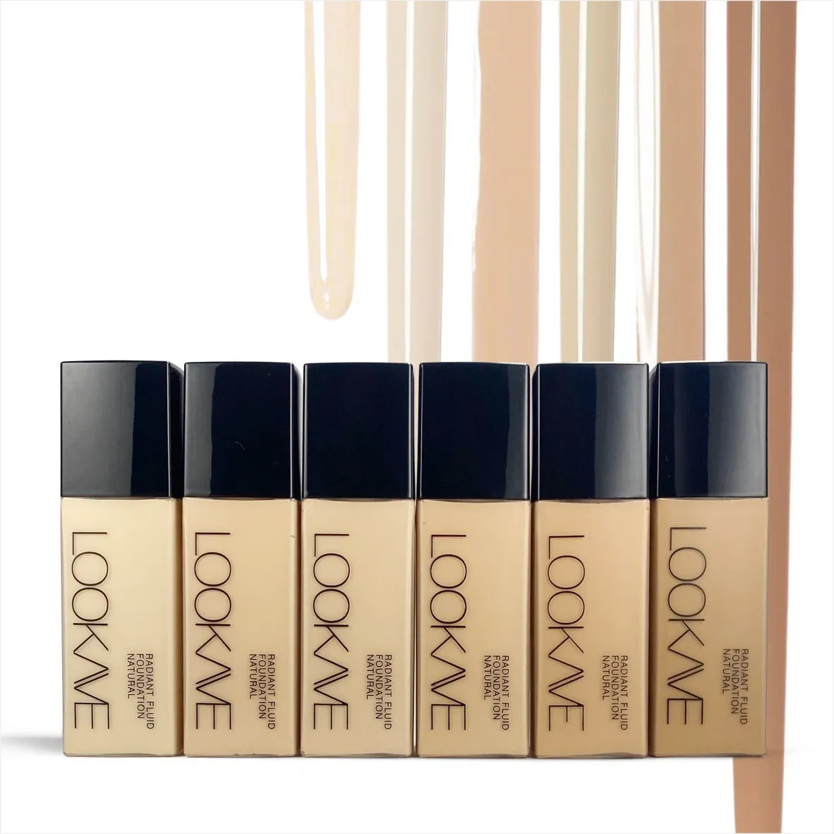 LOOKAVE Matte Liquid Foundation bottle in 21c size showing Ivory White shade
