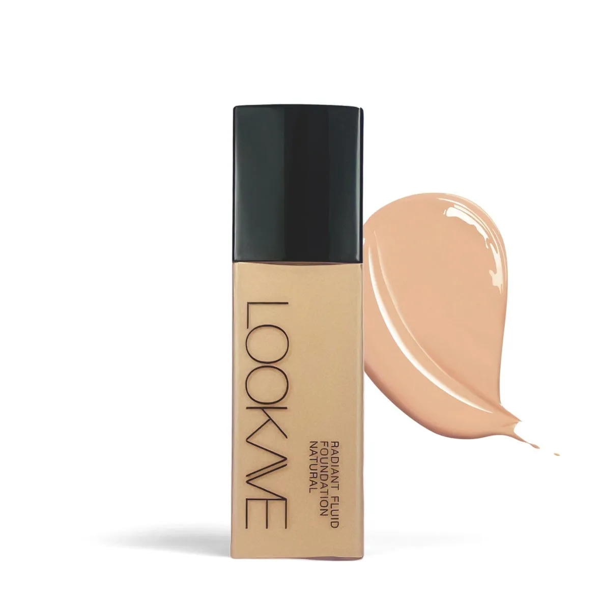LOOKAVE Matte Liquid Foundation bottle in 21c size showing Ivory White shade