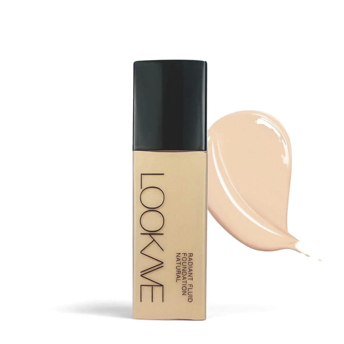 LOOKAVE Matte Liquid Foundation bottle in 21c size showing Ivory White shade