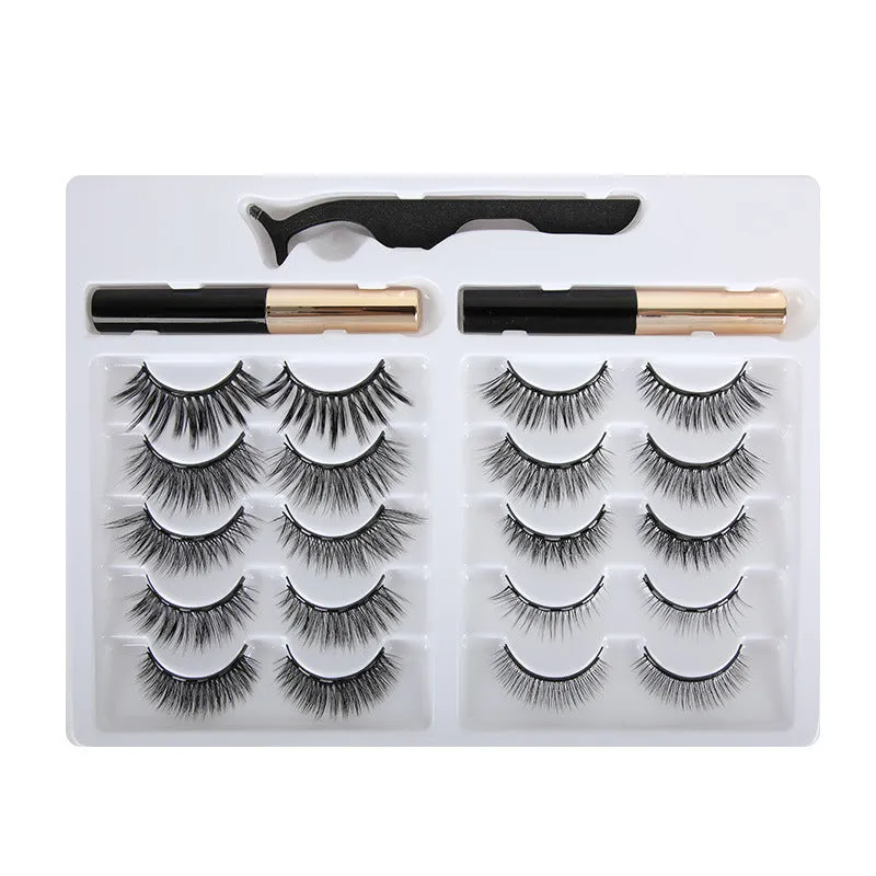 3D magnet eyelashes thick natural false lashes handmade man-made fibre magnetic suit Style A
