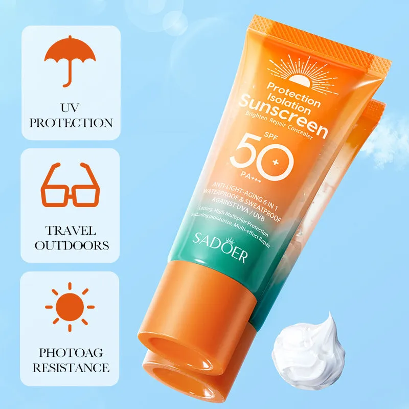 Double tube multi-effect repair isolation sunscreen 50g tube universal skin type