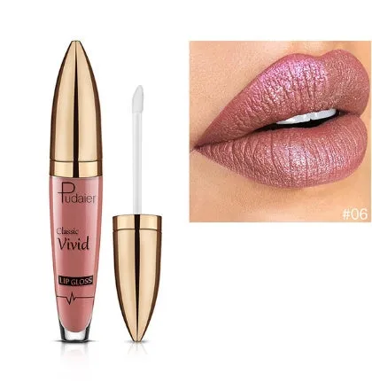 Pudaier matte pearlescent lip gloss non-stick cup formula multivitamins 18 shades