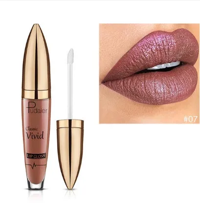 Pudaier matte pearlescent lip gloss non-stick cup formula multivitamins 18 shades