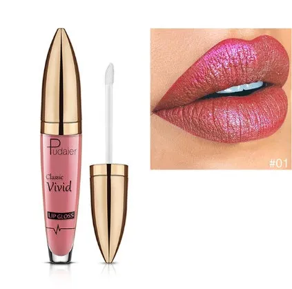 Pudaier matte pearlescent lip gloss non-stick cup formula multivitamins 18 shades