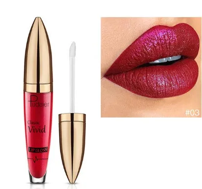 Pudaier matte pearlescent lip gloss non-stick cup formula multivitamins 18 shades