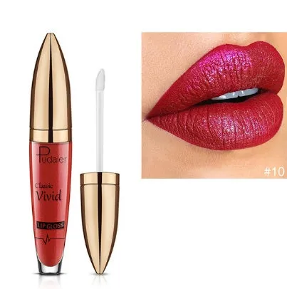 Pudaier matte pearlescent lip gloss non-stick cup formula multivitamins 18 shades