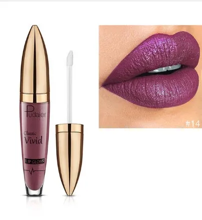 Pudaier matte pearlescent lip gloss non-stick cup formula multivitamins 18 shades