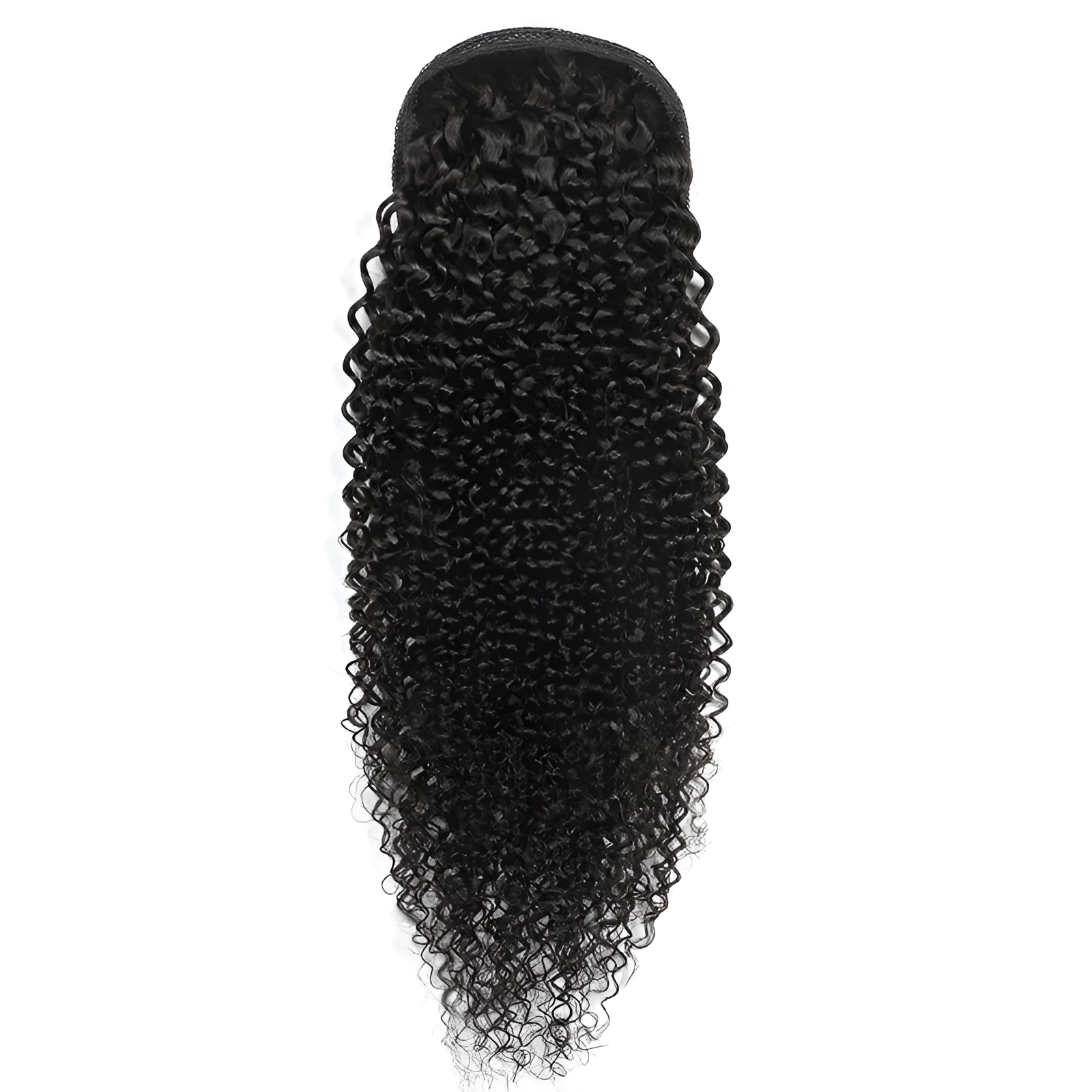 Women natural color real human hair ponytail wig in black with mechanism fitting, available 8 to 26 inches