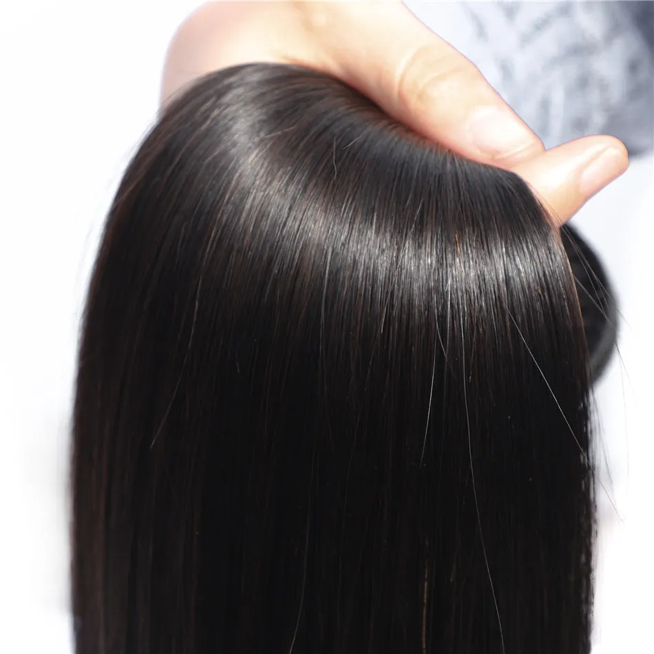 Real hair weave straight wig natural colour medium long length 8 to 30 inch sizes