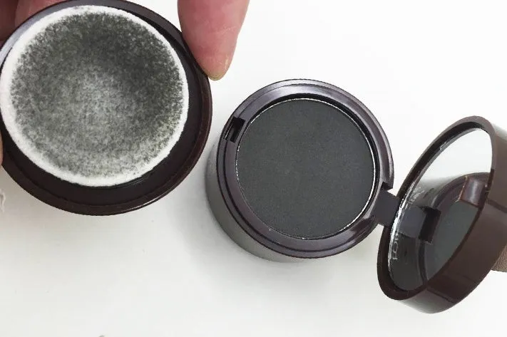 Hairline repairing shadow powder net content 3, light yellow and dark brown colours, natural soft finish