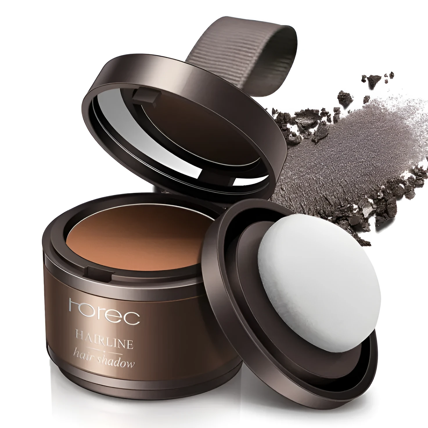 Hairline repairing shadow powder net content 3, light yellow and dark brown colours, natural soft finish