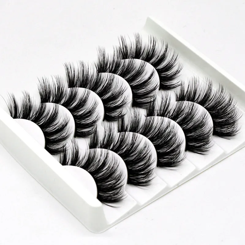 Handmade chemical fibre false eyelashes thick style plastic cotton stalk high-grade fibre mixed specs