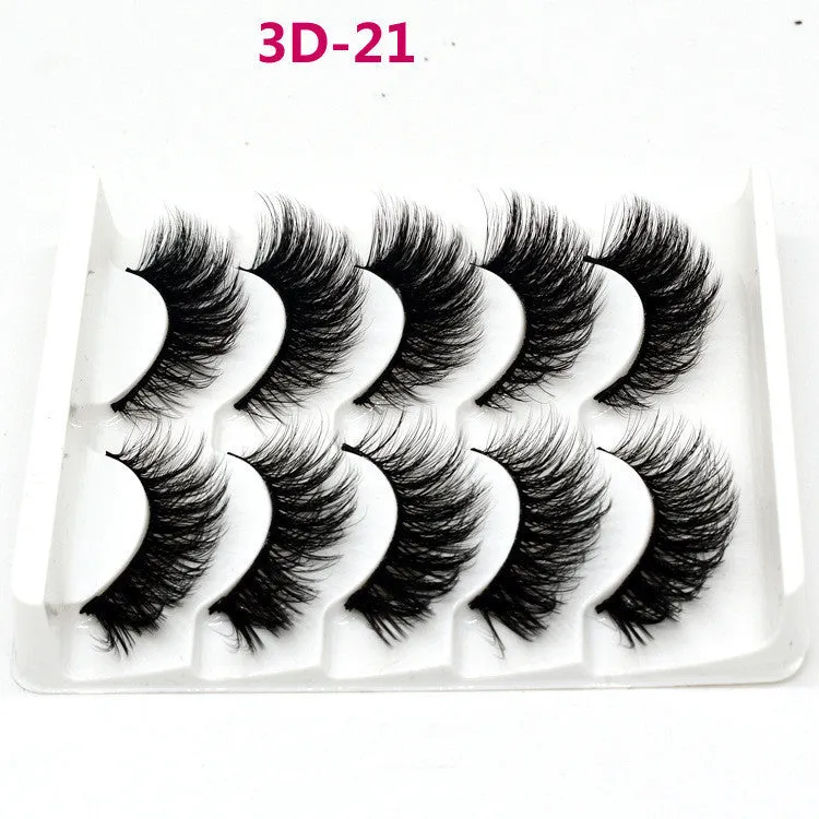 Handmade chemical fibre false eyelashes thick style plastic cotton stalk high-grade fibre mixed specs