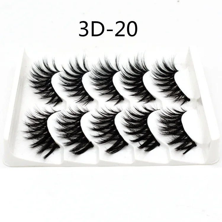 Handmade chemical fibre false eyelashes thick style plastic cotton stalk high-grade fibre mixed specs