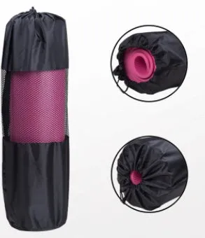 TPE yoga mat in bamboo blue with body position line, 6mm thick, rolled out on a wooden floor