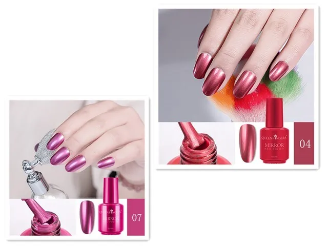 8ml mirror nail polish bottle in gold shade with high gloss finish
