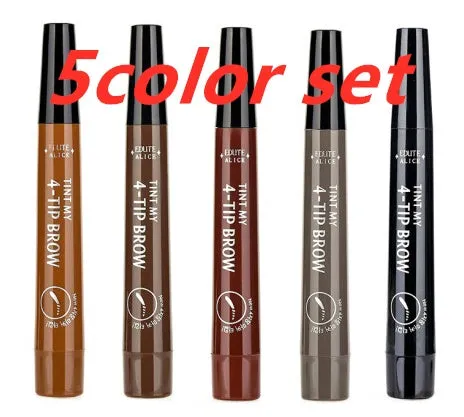 Liquid water eyebrow pencil in grey brown and black shades for natural brow makeup