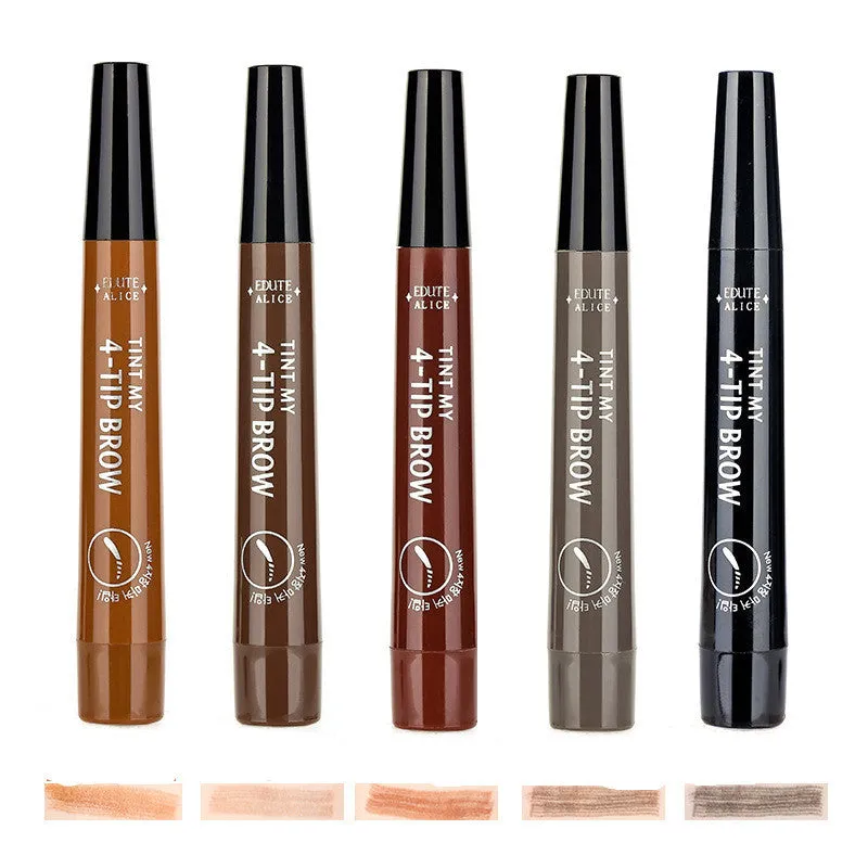 Liquid water eyebrow pencil in grey brown and black shades for natural brow makeup