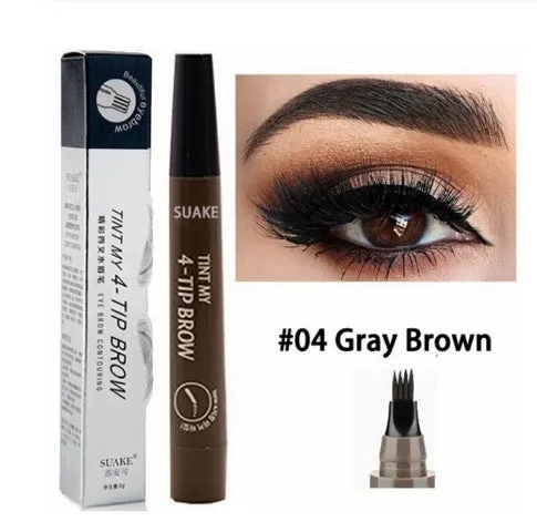 Liquid water eyebrow pencil in grey brown and black shades for natural brow makeup