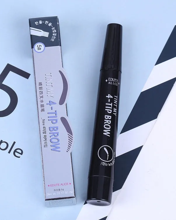 Liquid water eyebrow pencil in grey brown and black shades for natural brow makeup