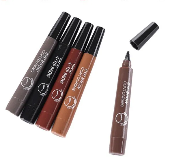 Liquid water eyebrow pencil in grey brown and black shades for natural brow makeup
