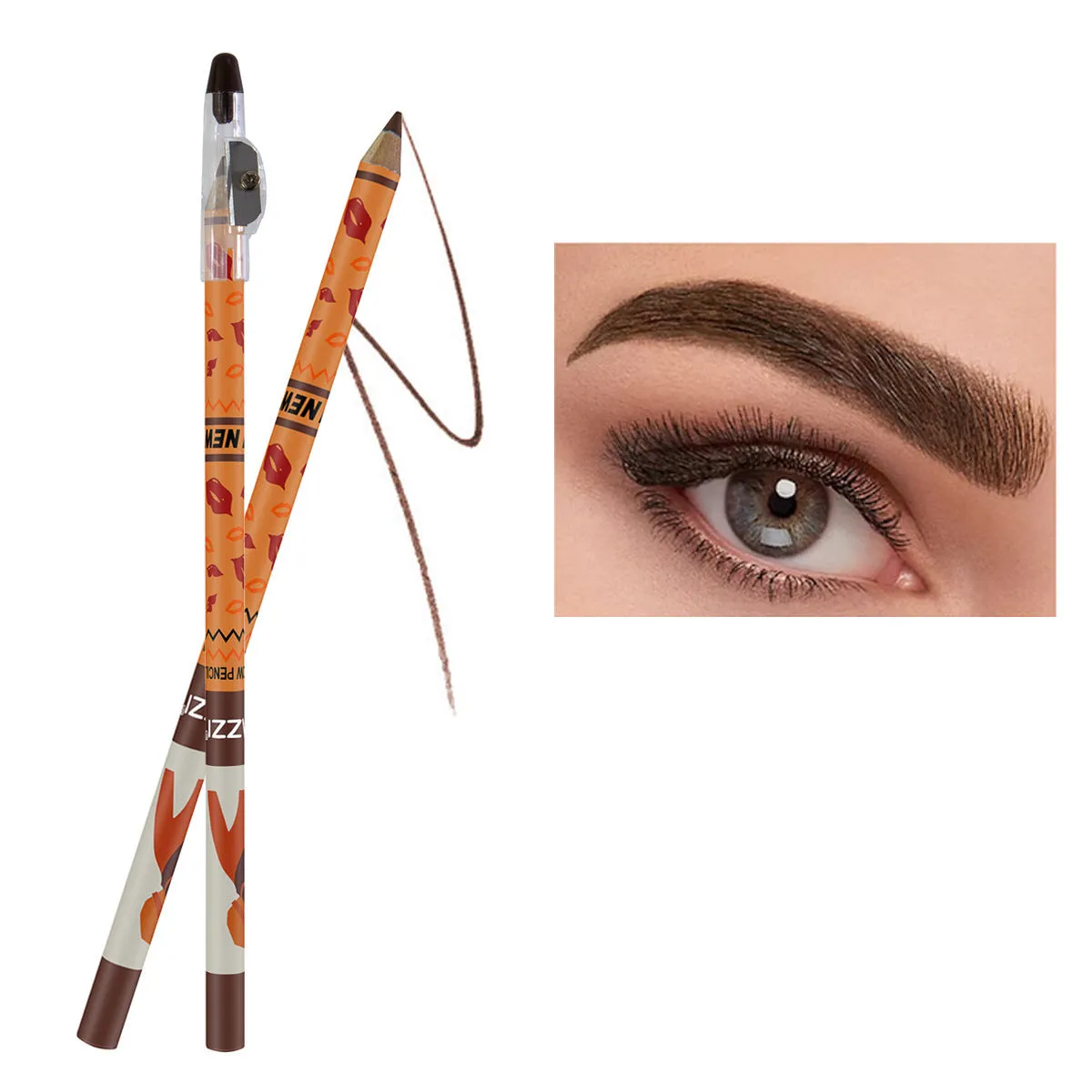 Liquid water eyebrow pencil in grey brown and black shades for natural brow makeup