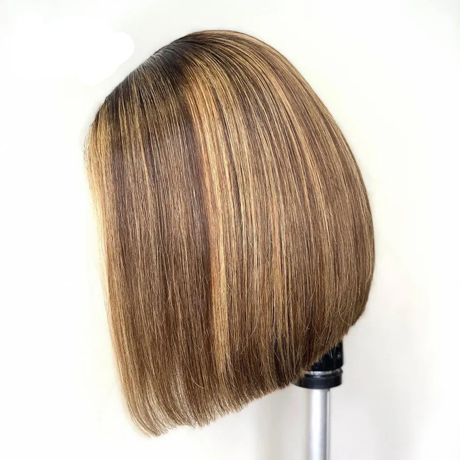 High temperature silk side split colour wig in coffee gradient, 70cm long hair wig for women