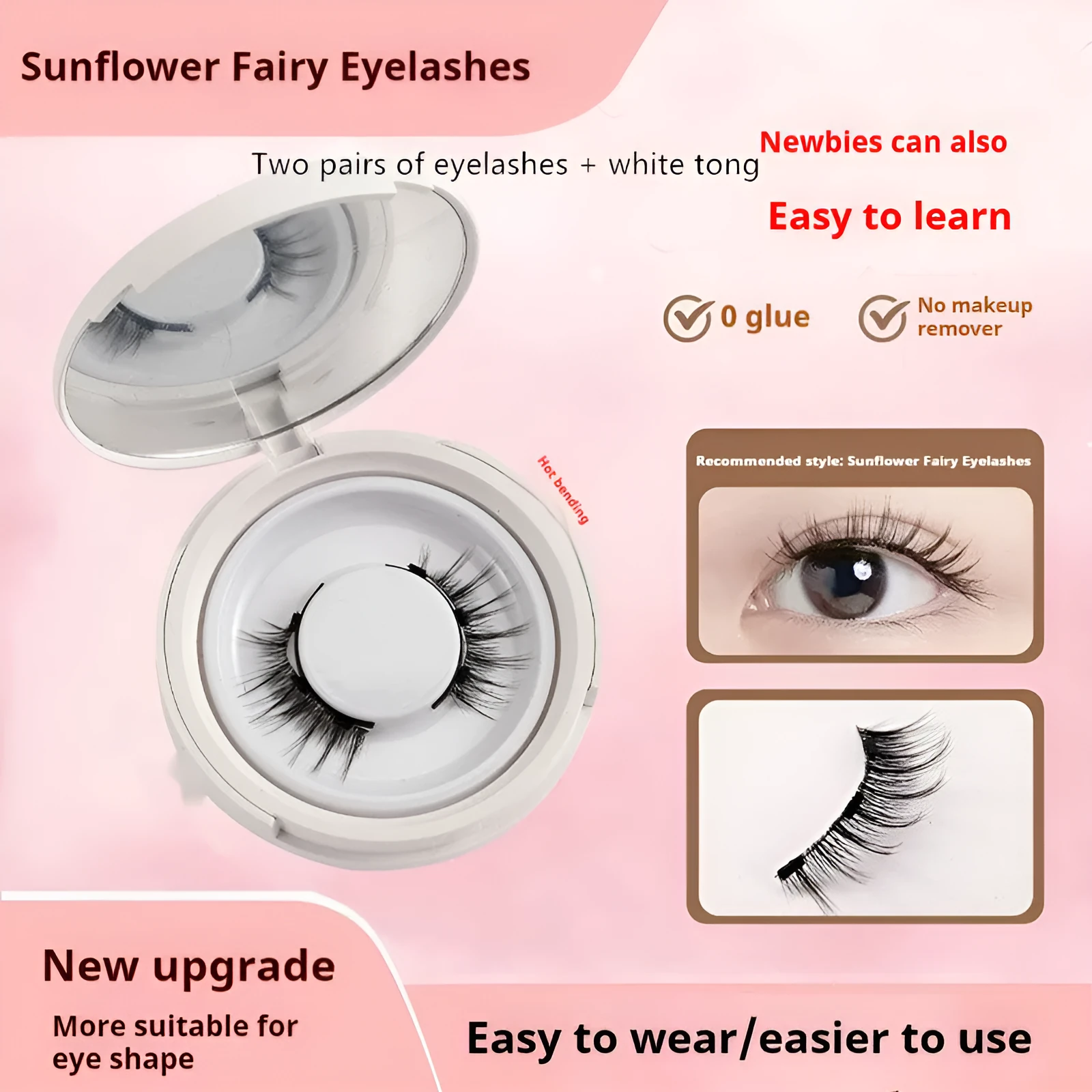 Magnetic suction false eyelashes Little Devil Supernatural Magnet Suit in mink material with white clip