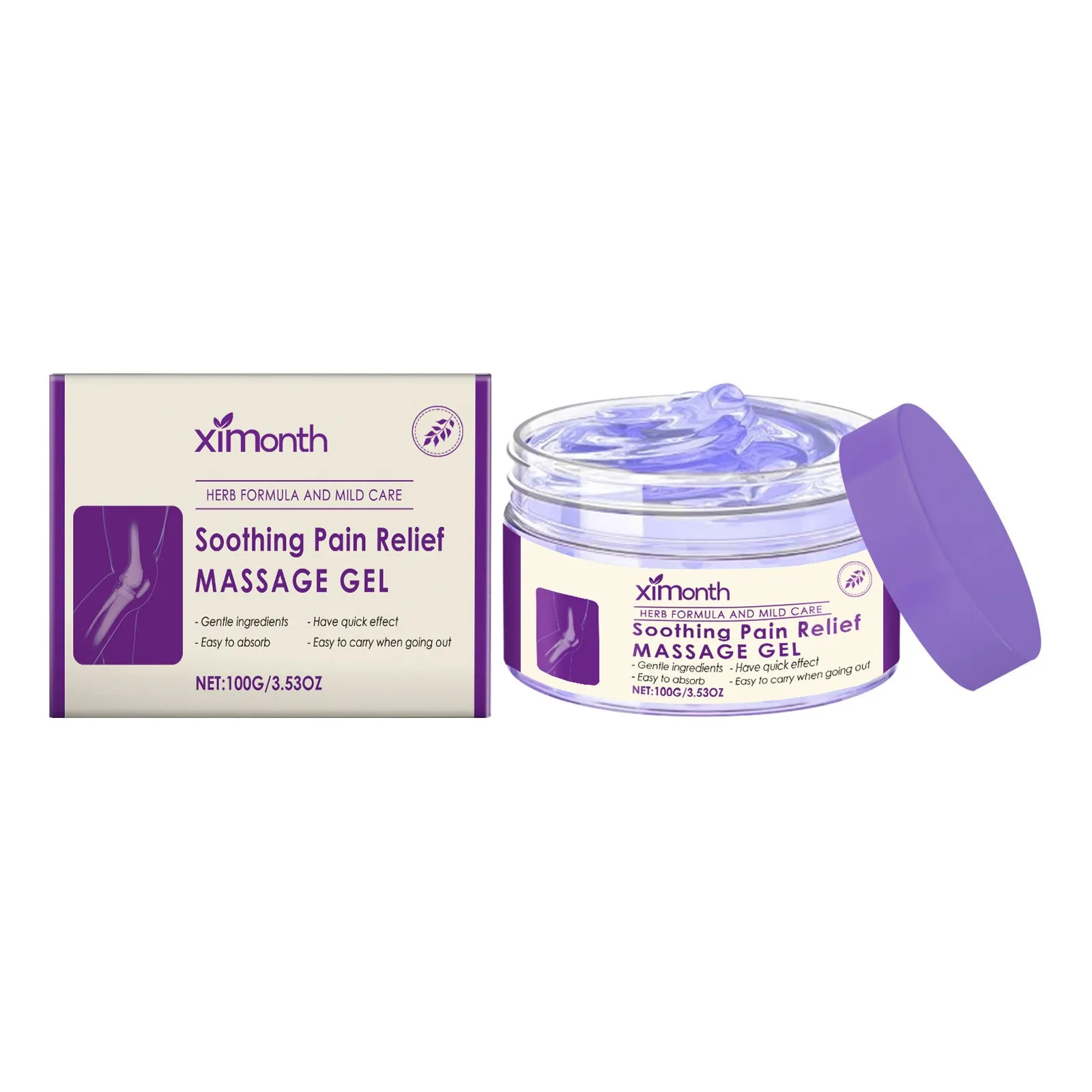 100g tube of body massage gel for joint and knee care on a plain background.