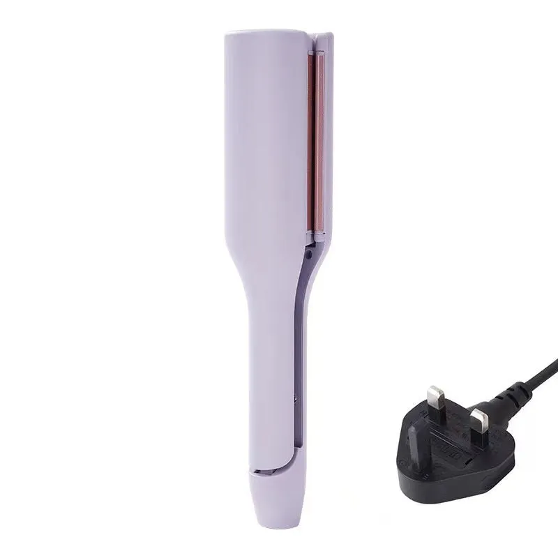 32mm deep wave hair curling iron in pink with 4 temperature settings and negative ion technology