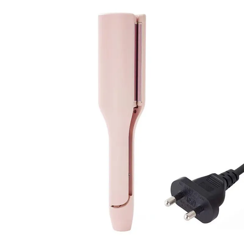32mm deep wave hair curling iron in pink with 4 temperature settings and negative ion technology