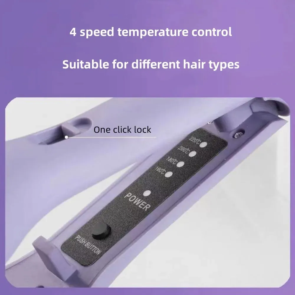 32mm deep wave hair curling iron in pink with 4 temperature settings and negative ion technology
