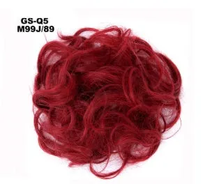 Fluffy drawstring curly hair bun ring set in 1B style with chemical fibre construction, popular in Europe Japan South Korea for women