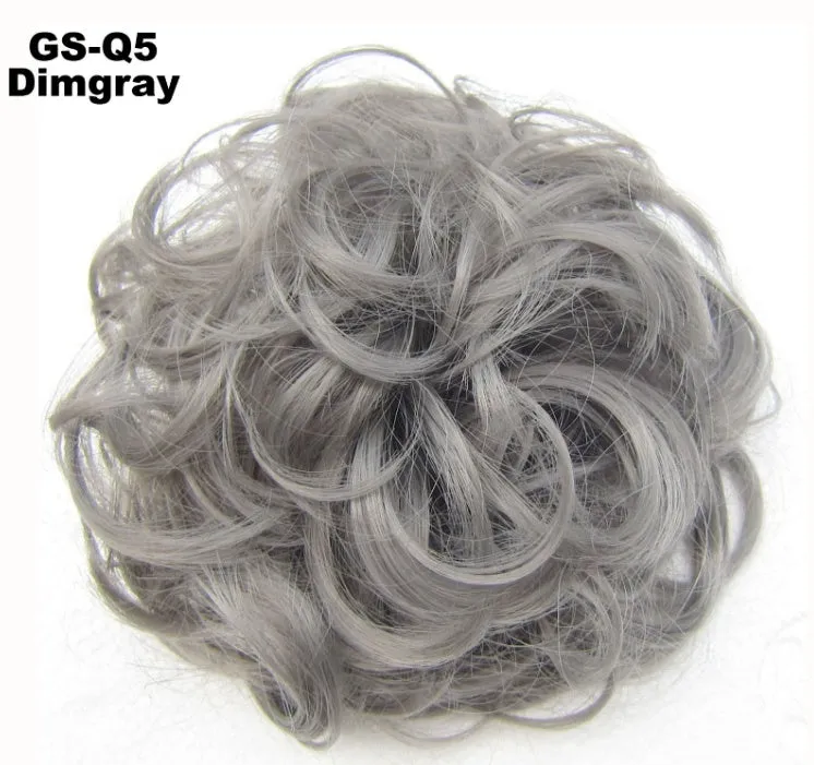 Fluffy drawstring curly hair bun ring set in 1B style with chemical fibre construction, popular in Europe Japan South Korea for women