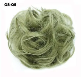 Fluffy drawstring curly hair bun ring set in 1B style with chemical fibre construction, popular in Europe Japan South Korea for women