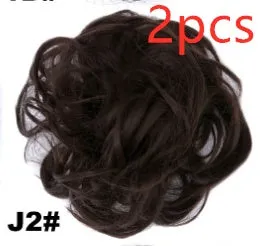 Fluffy drawstring curly hair bun ring set in 1B style with chemical fibre construction, popular in Europe Japan South Korea for women